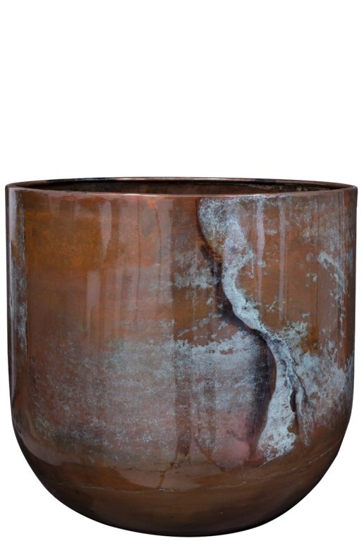 Jolien pot koper blauw 44cm