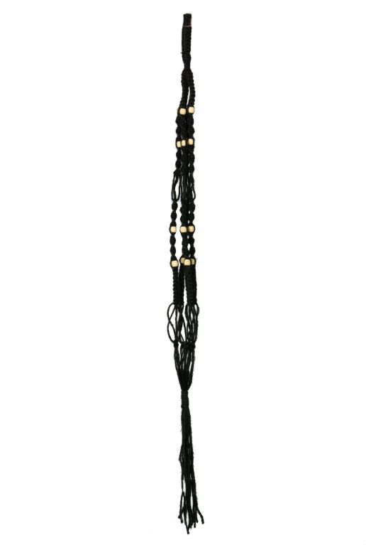 Plante de corde en macrame noir