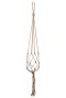 Pendentif pot de fleurs macram marron