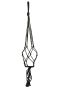Pendentif pot de fleurs macram noir